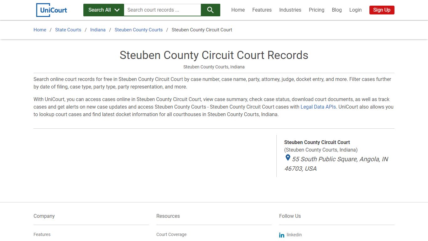 Steuben County Circuit Court Records | Steuben | UniCourt