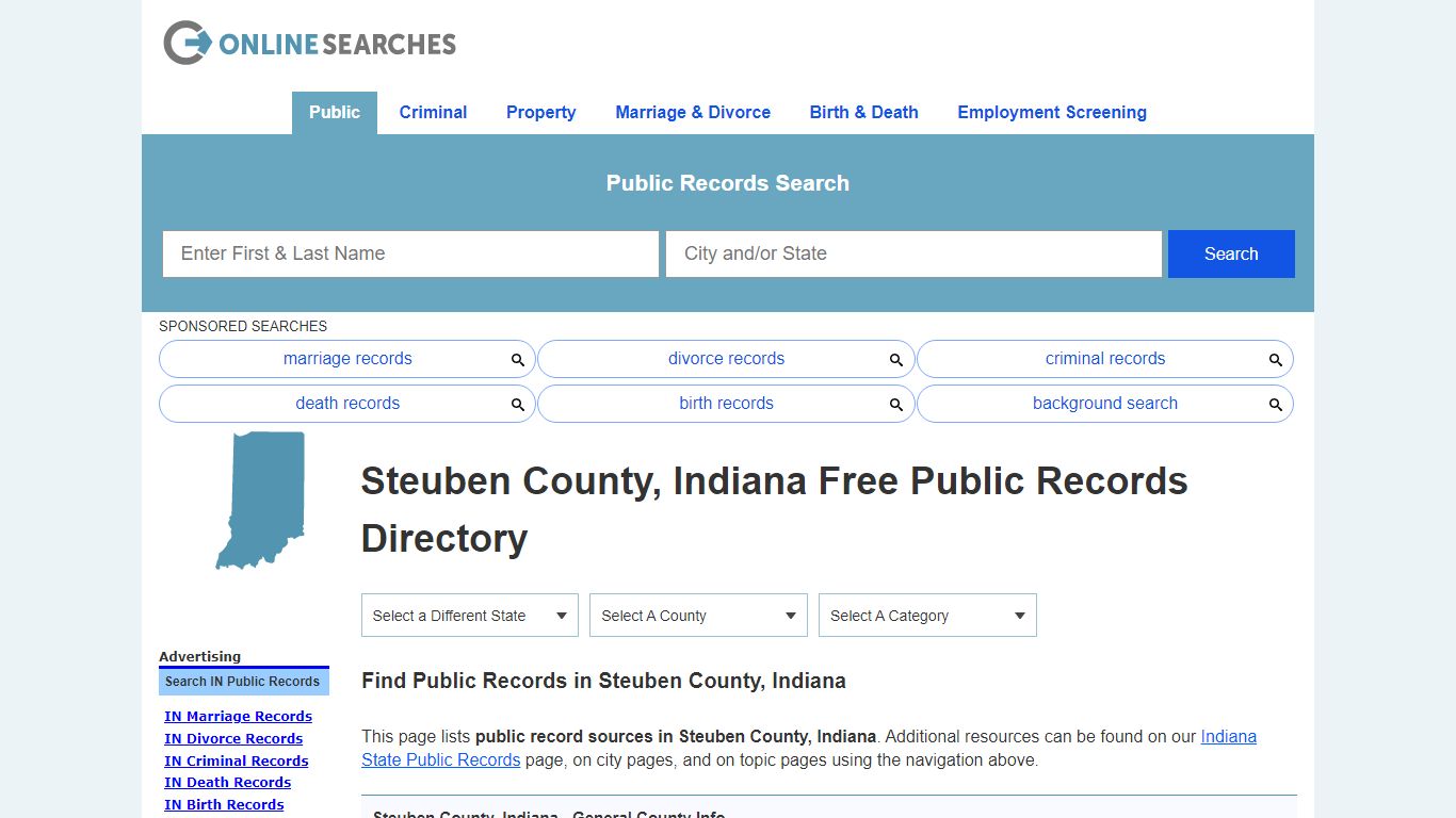 Steuben County, Indiana Public Records Directory